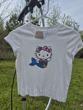 Hello Kitty White Short-Sleeve Mermaid Graphic Tee
